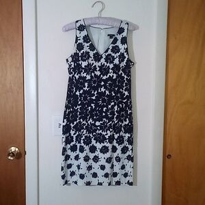 Ann Taylor navy white sleeveless dress size 0